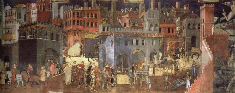 Ambrogio Lorenzetti The Effects of Good Government in the city China oil painting art
